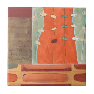 Abstract Parade of Eggs by Erica J Vess Tile