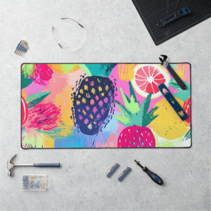 Abstract Paradise Tropical Fruit Fiesta Desk Mat