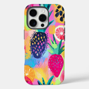 Abstract Paradise Tropical Fruit Fiesta iPhone 16 Pro Case