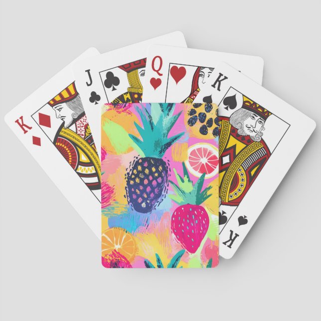 Abstract Paradise Tropical Fruit Fiesta Playing Cards (Back)