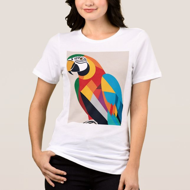 Abstract Parrot: Bold Colour Vector Tri-Blend Shirt (Front)