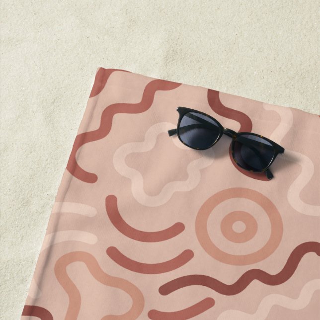 Abstract Party Doodle Pattern Beach Towel (In Situ)