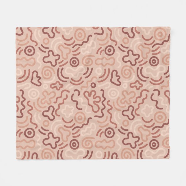 Abstract Party Doodle Pattern Fleece Blanket (Front (Horizontal))