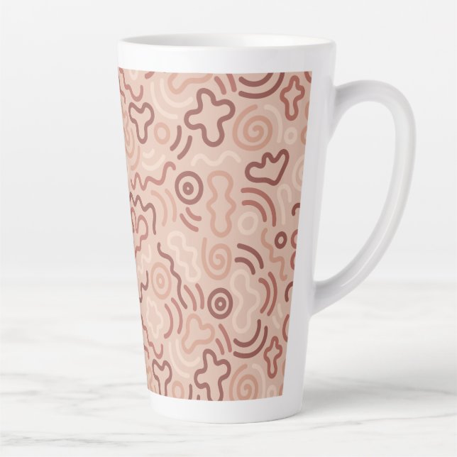 Abstract Party Doodle Pattern Latte Mug (Right)