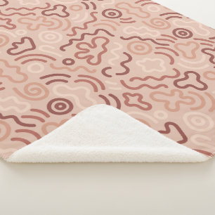 Abstract Party Doodle Pattern Sherpa Blanket