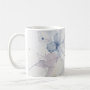 Abstract Pastel Blue and Purple Fluid Ink Splatter Coffee Mug