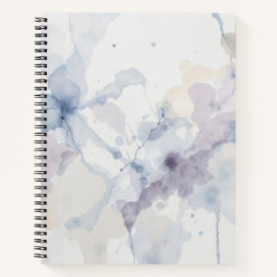 Abstract Pastel Blue and Purple Fluid Ink Splatter Notebook