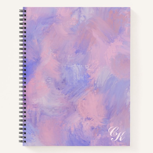 Abstract Pastel Blush Pink and Blue Notebook (Front)