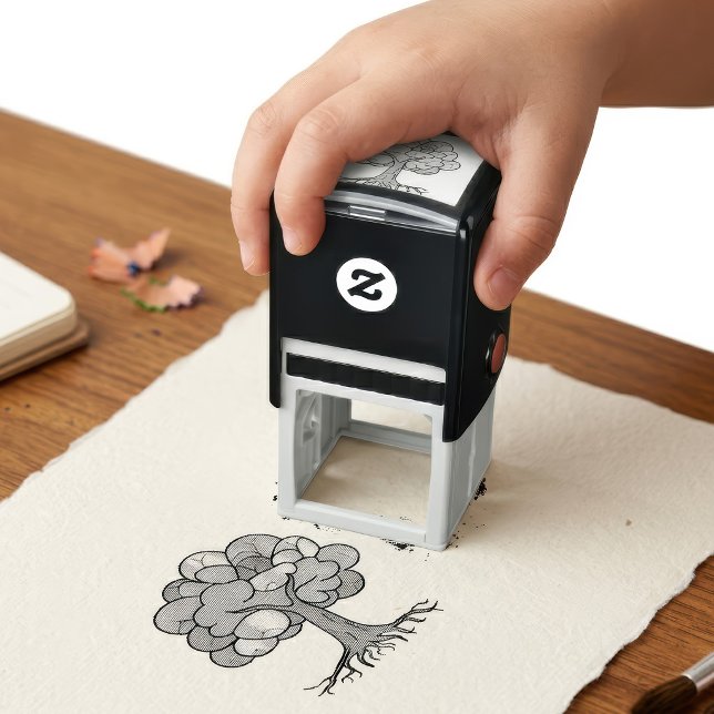 Abstract Pastel Brain Tree Art Print Self-inking Stamp (Abstract Pastel Brain Tree Art Print. Self-inking Stamp)