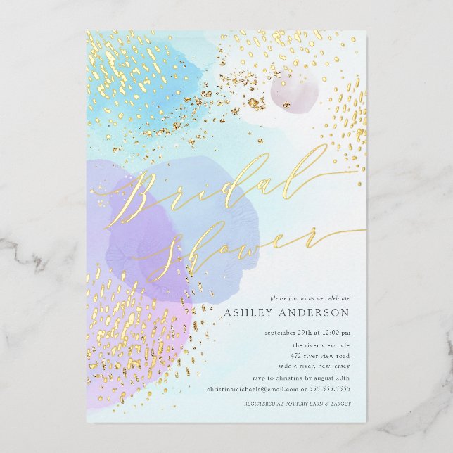 Abstract Pastel Circles Foil Bridal Shower Foil  (Front)
