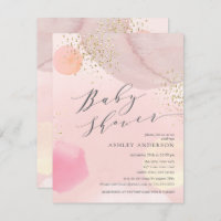 Abstract Pastel Circles Girl Baby Shower Invitatio
