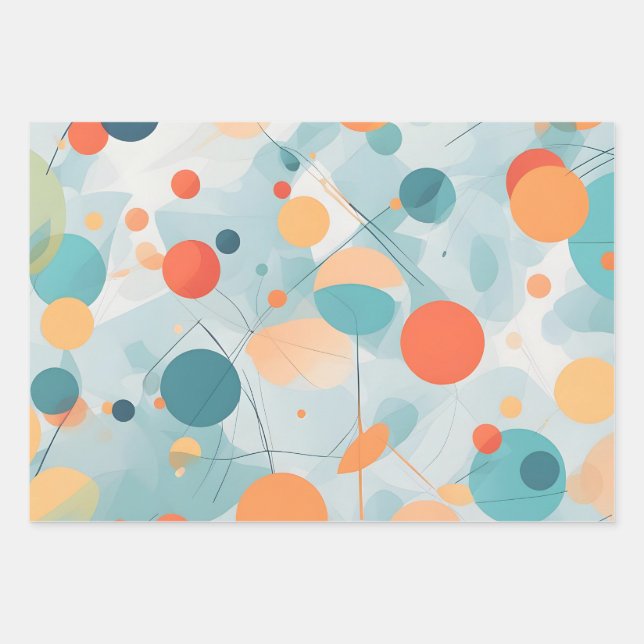 abstract pastel circles wrapping paper sheet (Front)