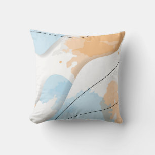 Abstract Pastel Colored Marble Background Cushion