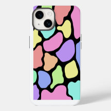 Abstract Pastel Colour Phone Case (Black)