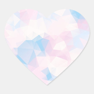 Abstract Pastel Colours Low Poly Background Heart Sticker