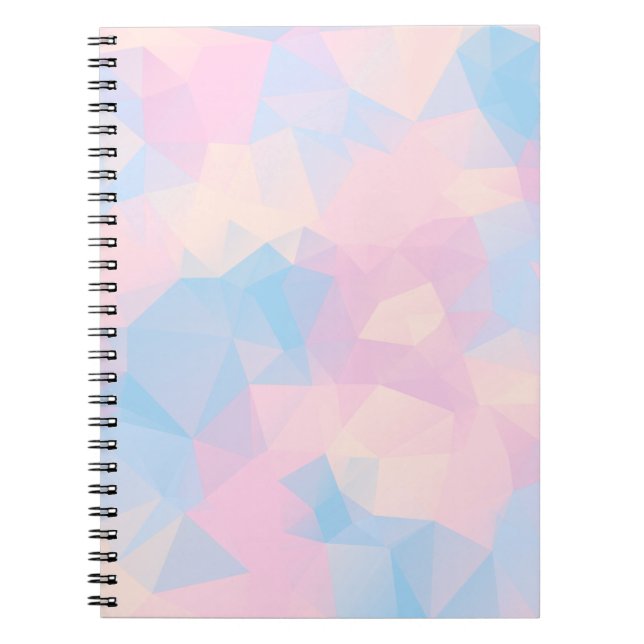 Abstract Pastel Colours Low Poly Background Notebook (Front)