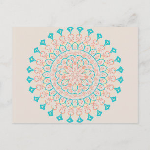 Abstract Pastel Colours Mandala Postcard
