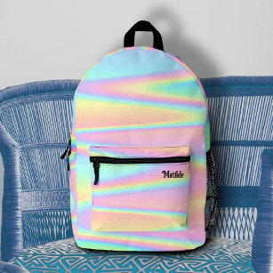 abstract pastel colours printed backpack