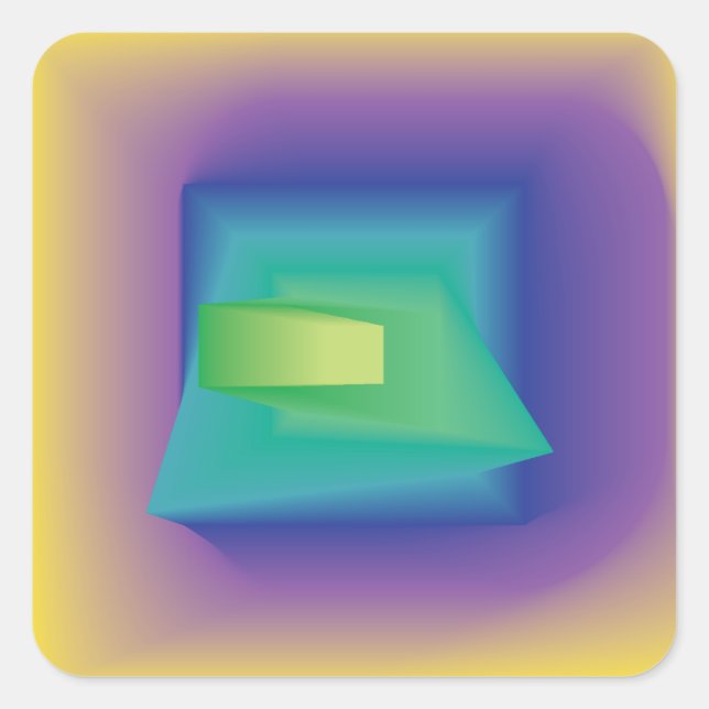 abstract pastel colours square sticker (Front)