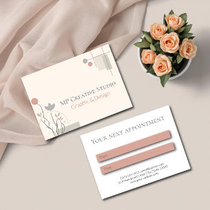 Abstract Pastel Design: Modern Florals & Geometry Appointment Card