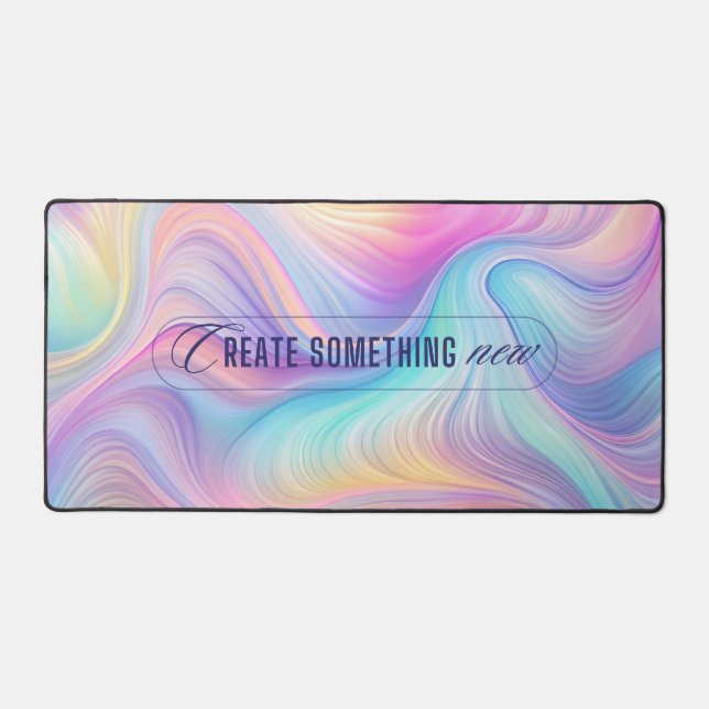 Abstract Pastel Desk Mat with Inspirational Quote (Front)