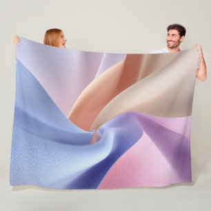 Abstract Pastel Fabric Flow with Gentle Curves Fleece Blanket