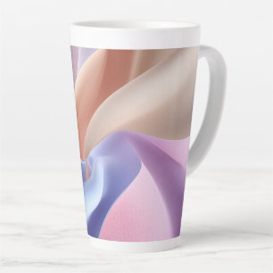 Abstract Pastel Fabric Flow with Gentle Curves Latte Mug
