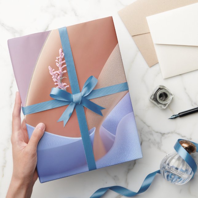 Abstract Pastel Fabric Flow with Gentle Curves Wrapping Paper (Gifting)