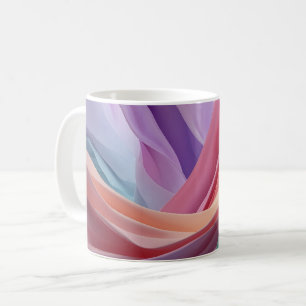 Abstract Pastel Fabric Waves Coffee Mug