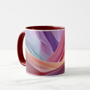 Abstract Pastel Fabric Waves Mug