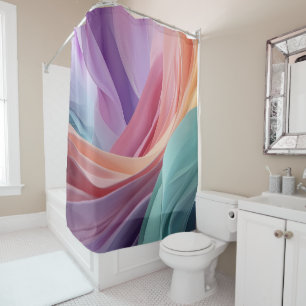Abstract Pastel Fabric Waves  Shower Curtain