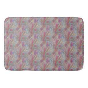 Abstract Pastel Floral Bath Mat
