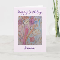 Abstract Pastel Floral Birthday Card