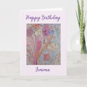 Abstract Pastel Floral Birthday Card