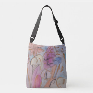 Abstract Pastel Floral Crossbody Bag