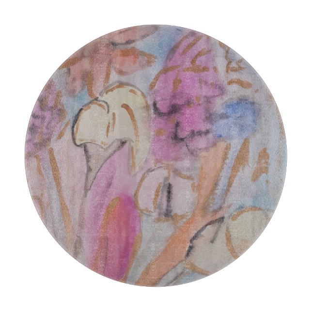 Abstract Pastel Floral Cutting Board (Front)