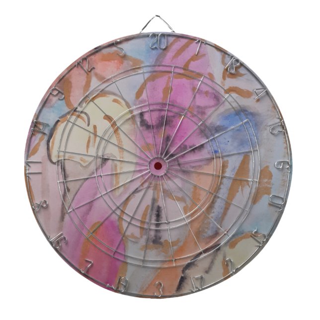 Abstract Pastel Floral Dartboard (Front)