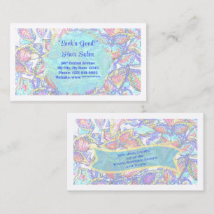 Abstract Pastel Floral Design Customisable Business Card