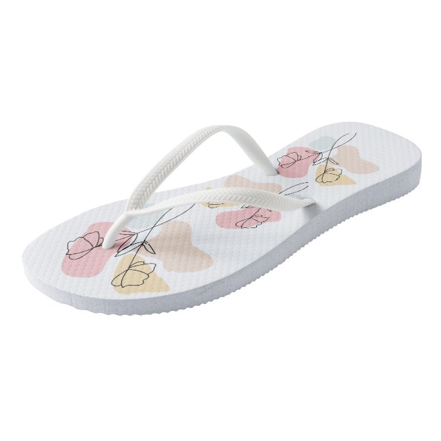 Abstract Pastel Floral  Jandals (Angled)