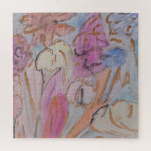 Abstract Pastel Floral Jigsaw Puzzle