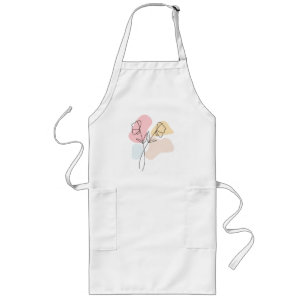 Abstract Pastel Floral Long Apron