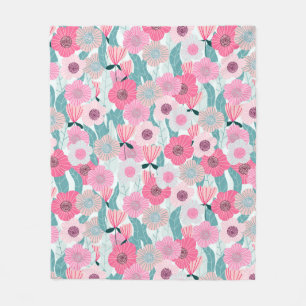 Abstract pastel floral pattern. Beautiful pink flo Fleece Blanket