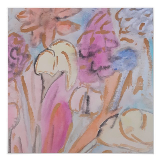 Abstract Pastel Floral Photo Print (Front)