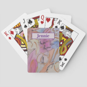 Abstract Pastel Floral Playing Cards