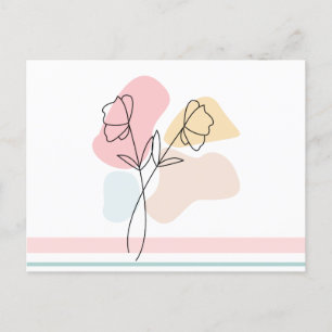 Abstract Pastel Floral   Postcard