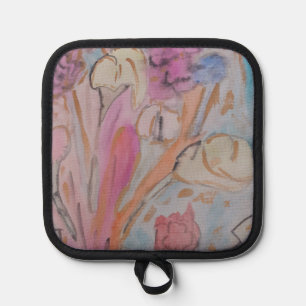 Abstract Pastel Floral Pot Holder