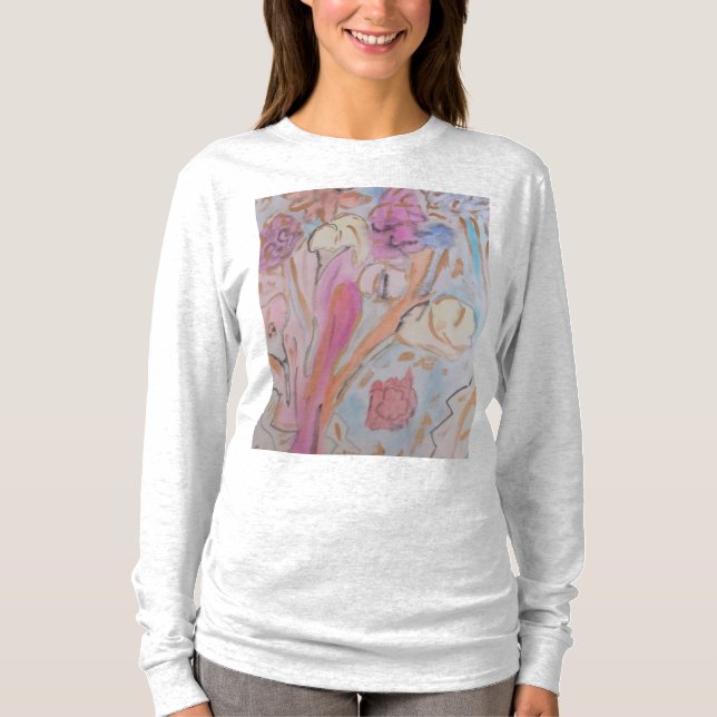 Abstract Pastel Floral T-Shirt (Front)