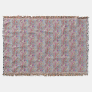 Abstract Pastel Floral Throw Blanket