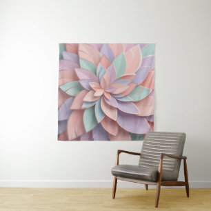 Abstract Pastel Flower Tapestry