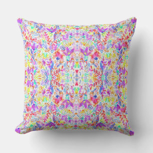 Abstract pastel flowers cushion